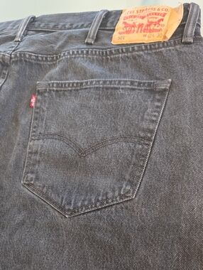 Levi's Men's 501 Straight Charcoal Black Denim Jeans